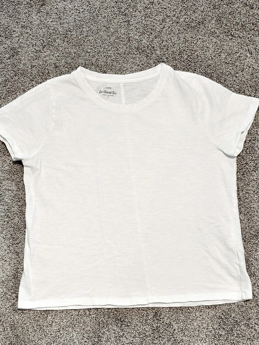 J.Crew Girlfriend tee Short Sleeve Tee in White Size Large